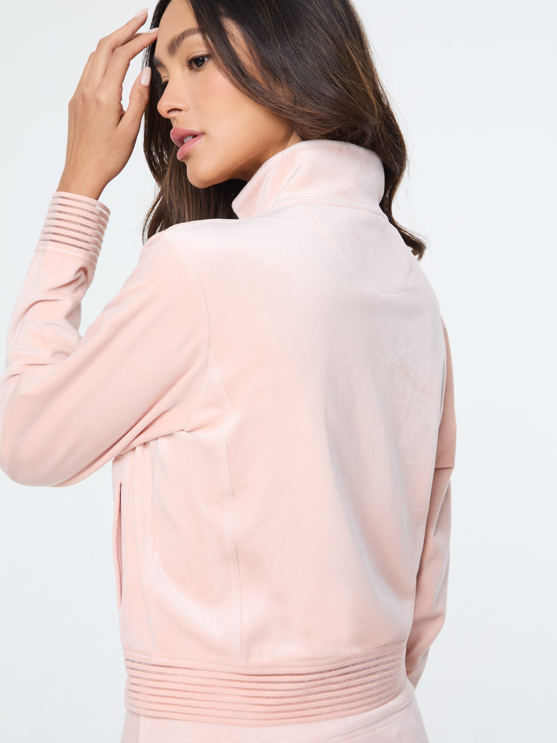 Piera Velour Track Jacket- Evening Sand
